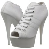 White Neon 15 cm DELIGHT-600SK-01 Canvas high heels chucks