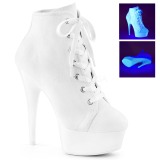 White Neon 15 cm DELIGHT-600SK-02 Canvas high heels chucks