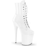 White Patent 20 cm FLAMINGO-1020 Platform Ankle Calf Boots