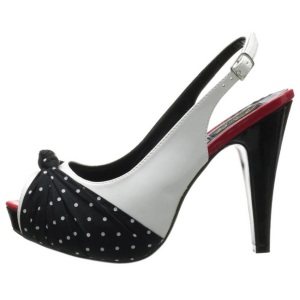 White Points 12 cm retro vintage BETTIE-09 Platform Pumps Peep Toe