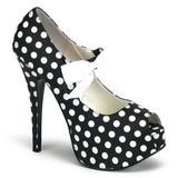 White Points 14,5 cm Burlesque TEEZE-25 Black Platform Pumps Shoes