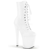 White Shiny 18 cm XTREME-1020 womens platform soled ankle boots
