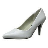 White Shiny 7,5 cm PUMP-420 Low Heeled Classic Pumps Shoes