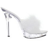 White Transparent 13 cm LIP-101-8 Plateau Women Mules Shoes