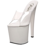 White Transparent 19 cm TABOO-701 Plateau Women Mules Shoes
