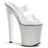 White Transparent 20 cm XTREME-802 Plateau Women Mules Shoes