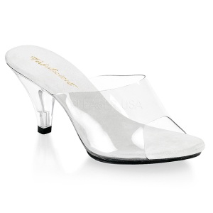 White Transparent 8 cm BELLE-301 High Women Mules Shoes for Men