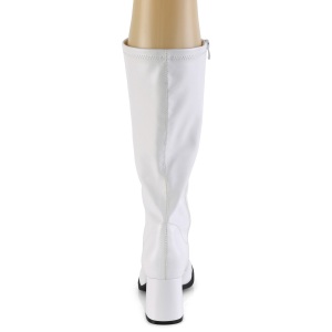 White Vegan 7,5 cm GOGO-300-2 boots with block heels