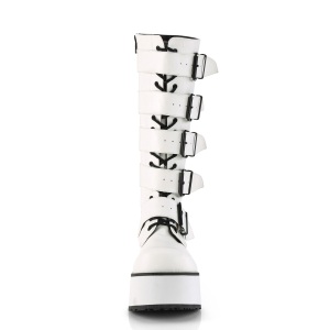 White Vegan 8,5 cm TRASHVILLE-518 demonia boots - unisex platform boots