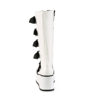 White Vegan 8,5 cm TRASHVILLE-518 demonia boots - unisex platform boots