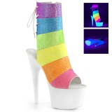 White glitter 18 cm ADORE-1018RBG Pole dancing ankle boots
