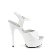 White sandals platform 15 cm EXCITE-609 pleaser high heels sandals