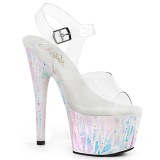 White transparent 18 cm ADORE-708SPLA-2 Exotic stripper high heel shoes