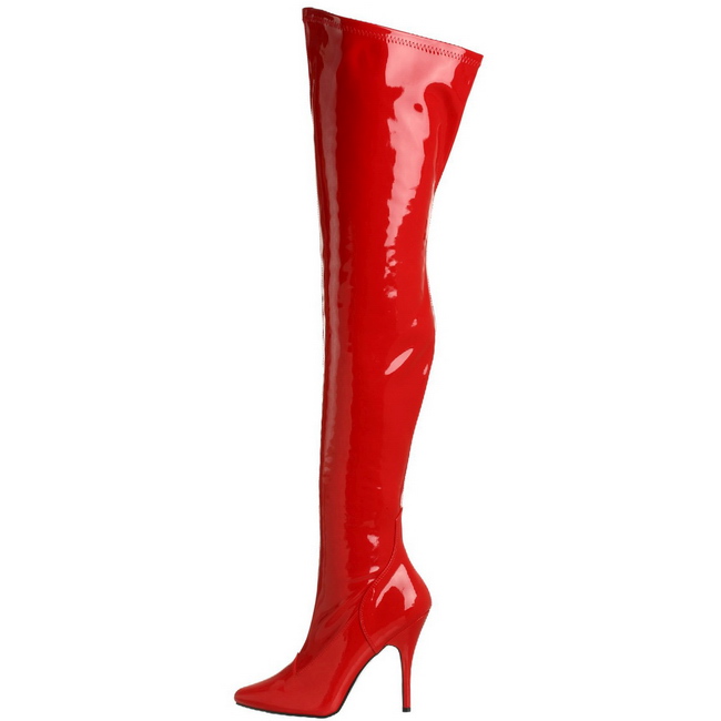 SEDUCE-3000 Stivali alti tacco a spillo pleaser rosso taglie 41 - 42
